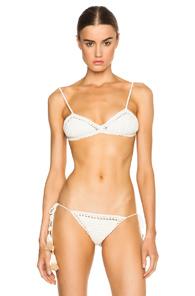 She Made Me Fixed Triangle Bikini Top In White