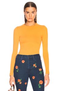 Joostricot Bodycon Crew Neck Sweater In Orange