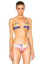 Missoni Mare Triangle Bikini Top In Geometric Print,purple,yellow