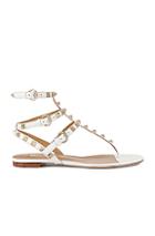 Valentino Rockstud Thong Sandal In White