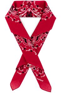 Saint Laurent Skull Bandana In Paisley, Red