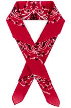 Saint Laurent Skull Bandana In Paisley, Red