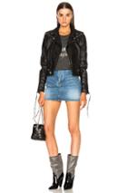 Saint Laurent Slouchy Leather Motorcycle Jacket In Black
