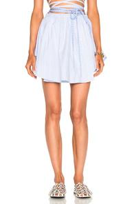 Alexander Wang Asymmetric Shirttail Wrap Skirt In Blue,white,stripes