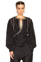 Isabel Marant Lisa Jailsalmer Silk Blouse In Black