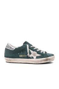 Golden Goose Suede Superstar Low Sneakers In Green