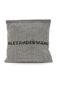Alexander Wang Wanglock Rhinestone Pouch In Metallic
