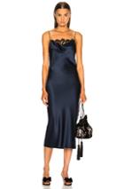 Fleur Du Mal Lace Cowl Neck Slip Dress In Blue,black