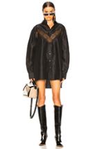 Maison Margiela Lace Insert Shirt Dress In Black