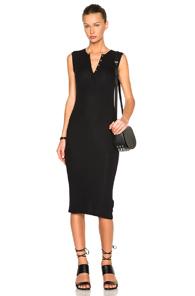 Atm Anthony Thomas Melillo Sleeveless Henley Midi Dress In Black