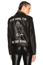 Enfants Riches Deprimes Stop Having Fun Leather Jacket In Black