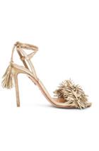 Aquazzura Leather Wild Thing Heels In Metallics