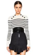 Isabel Marant Hatfield Navy Knit Sweater In Neutrals,stripes