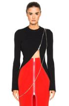 Givenchy Bell Sleeve Zip Detail Sweater In Black