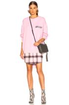 Adaptation Crew Shirt Dress In Pink,plaid