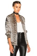 Adaptation Leopard Bomber In Animal Print,black,neutrals