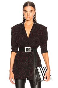 Magda Butrym Dijon Blazer In Black,geometric Print,red