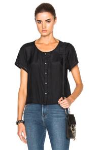 Frame Denim Victorian Top In Black