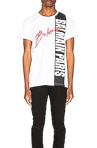 Balmain Printed T-shirt In Black,white