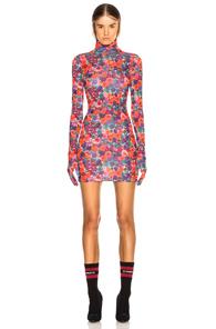 Vetements The Styling Dress In Floral,orange,purple,red