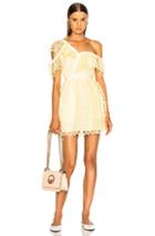 Self-portrait Circle Floral Lace Frill Mini Dress In Yellow