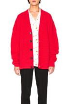 Raf Simons V Neck Cardigan In Pink