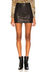 Frame Double Zip Mini Skirt In Black