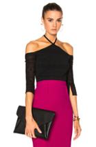 Roland Mouret Grace Circular Ripped Knit Top In Black