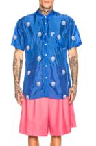 Comme Des Garcons Shirt Embroidered Shirt In Abstract,blue