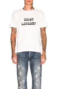 Saint Laurent Western Logo Tee In White
