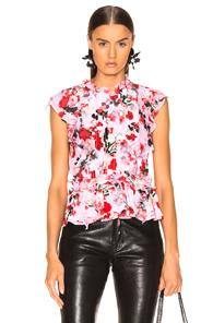 Marissa Webb Florence Silk Print Top In Pink,floral