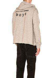 Comme Des Garcons Shirt Boys Cotton Zip Hoodie In Gray