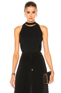 Cushnie Et Ochs Cady Sleeveless Choker Top In Black