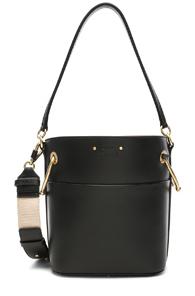 Chloe Small Roy Calfskin Bucket Bag In Black