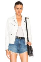 Golden Goose Chara Leather Jacket In White