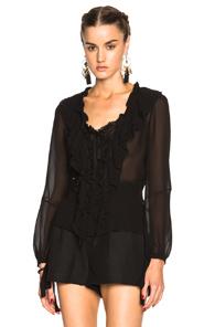 Etro Ruffle Blouse In Black