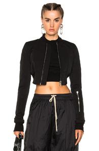 Drkshdw By Rick Owens Glitter Flight Bomber Jacket In Black