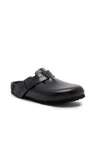 Rick Owens X Birkenstock Leather Boston In Black