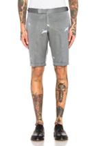 Thom Browne Crane Ottoman Shorts In Gray,animal Print