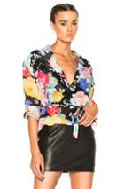 Attico Andrea Top In Black,floral,pink,yellow