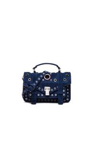 Proenza Schouler Tiny Ps1 Suede & Leather Grommets In Blue