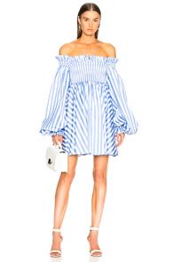 Caroline Constas Kora Dress In Blue,stripes