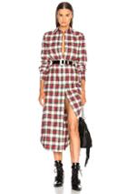 R13 Long Cowboy Shirt Dress In Multi