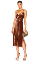Frame Denim Velvet Slip Dress In Brown
