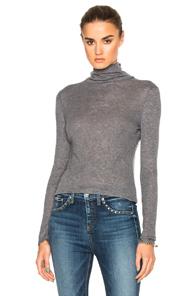 Rag & Bone/jean Fine Wool Rib Turtleneck Charcoal