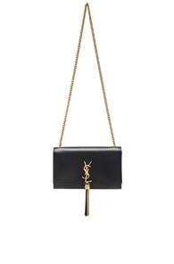 Saint Laurent Monogramme Tassel Kate Clutch In Black