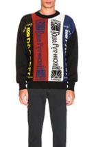 Gosha Rubchinskiy Jacquard Scarves Panel Sweater In Black,stripes