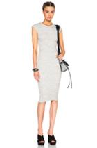 James Perse Ribbed Cap Sleeve Dress In Gray