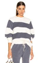 The Great Sherpa Stripe Slouch Sweatshirt In Blue,stripes,white