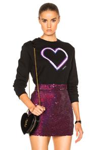 Carven Heart Sweatshirt In Black